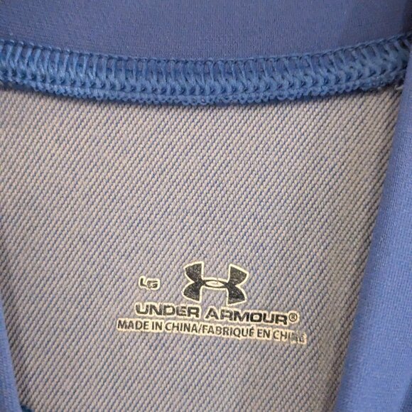Under Armour Blue Mock Neck Fitted Compression Base Layer Shirt-Size LG - Picture 4 of 6